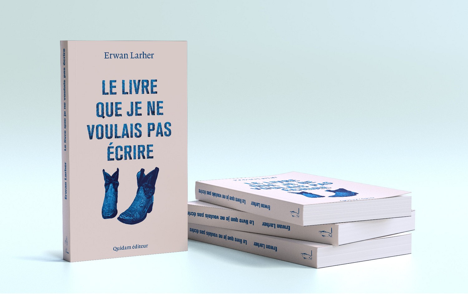 Le livre que je ne voulais pas écrire - Erwan Larher | Santiags et typo réalisées sous Photoshop au pinceau numérique.